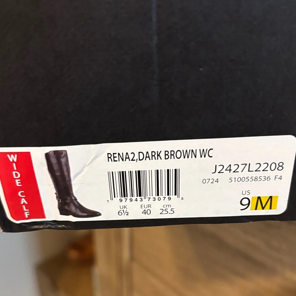 Naturalizer Rena 2 Dark Brown Leather Knee-High Boots Size 9 New In Box - Picture 10 of 10